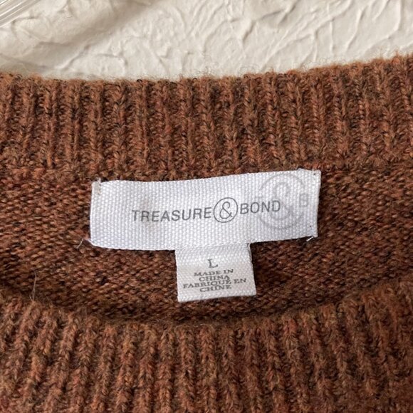 Treasure & Bond Rust & Black heathered pullover sweater, Size L - Picture 2 of 5